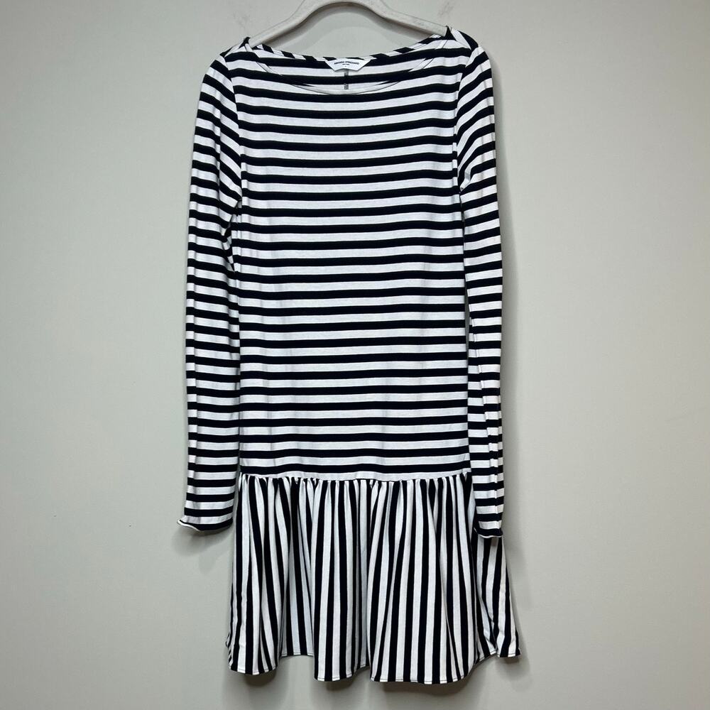 Amanda Uprichard Striped Long Sleeve Short Dress Size S Peplum Skirt